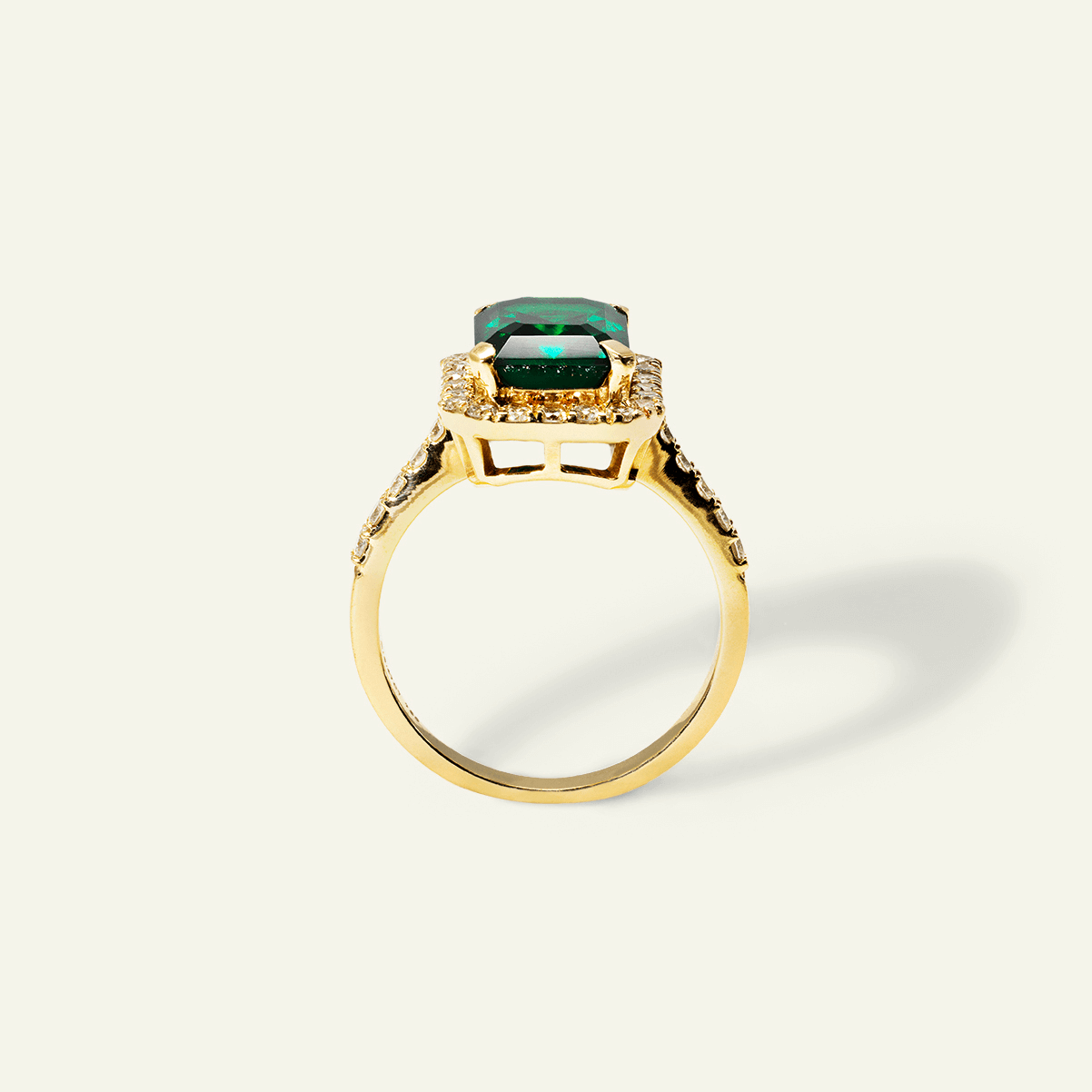 Emerald Ring with Halo