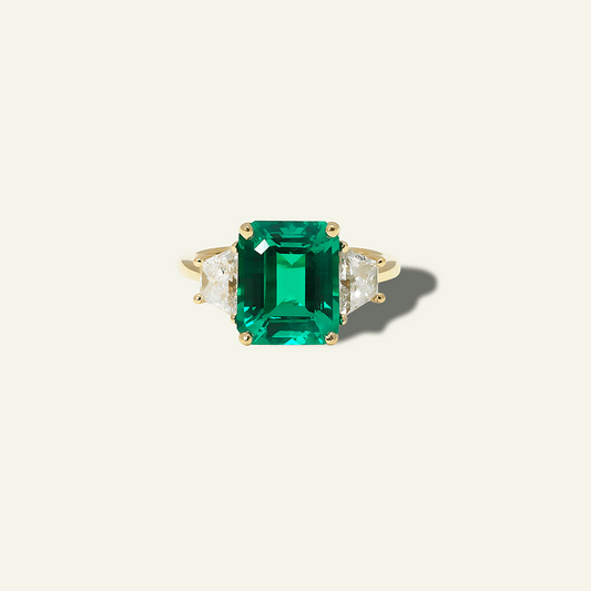 Emerald Three Stone Ring