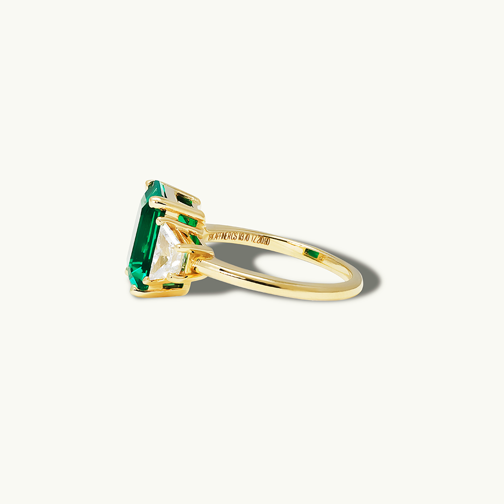 Emerald Three Stone Ring