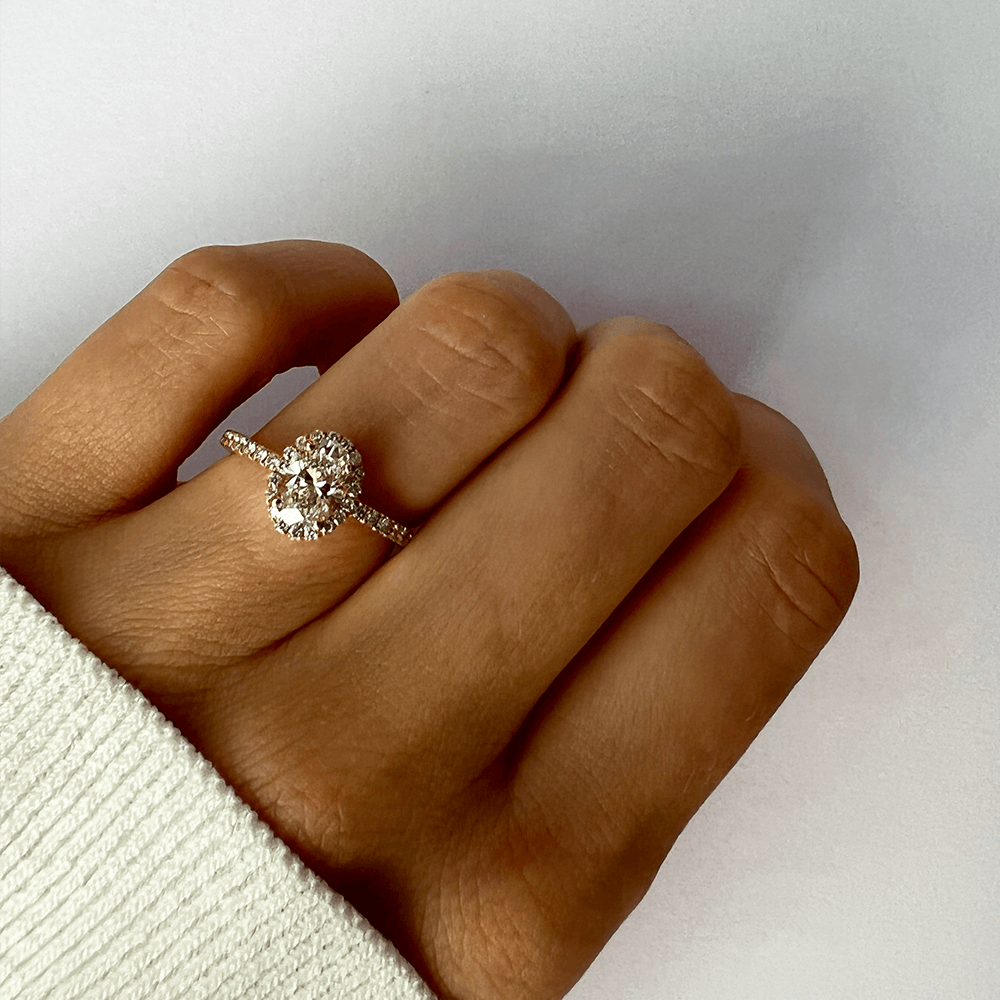 1-carat Oval Solitaire Ring with Halo