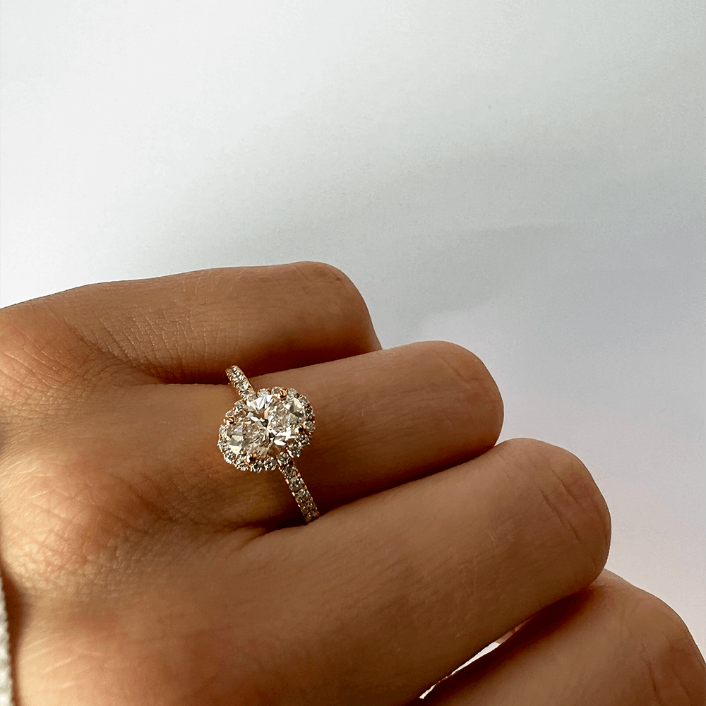 1-carat Oval Solitaire Ring with Halo