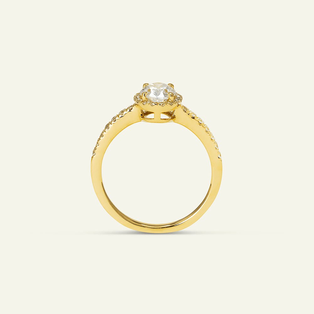 1-carat Oval Solitaire Ring with Halo