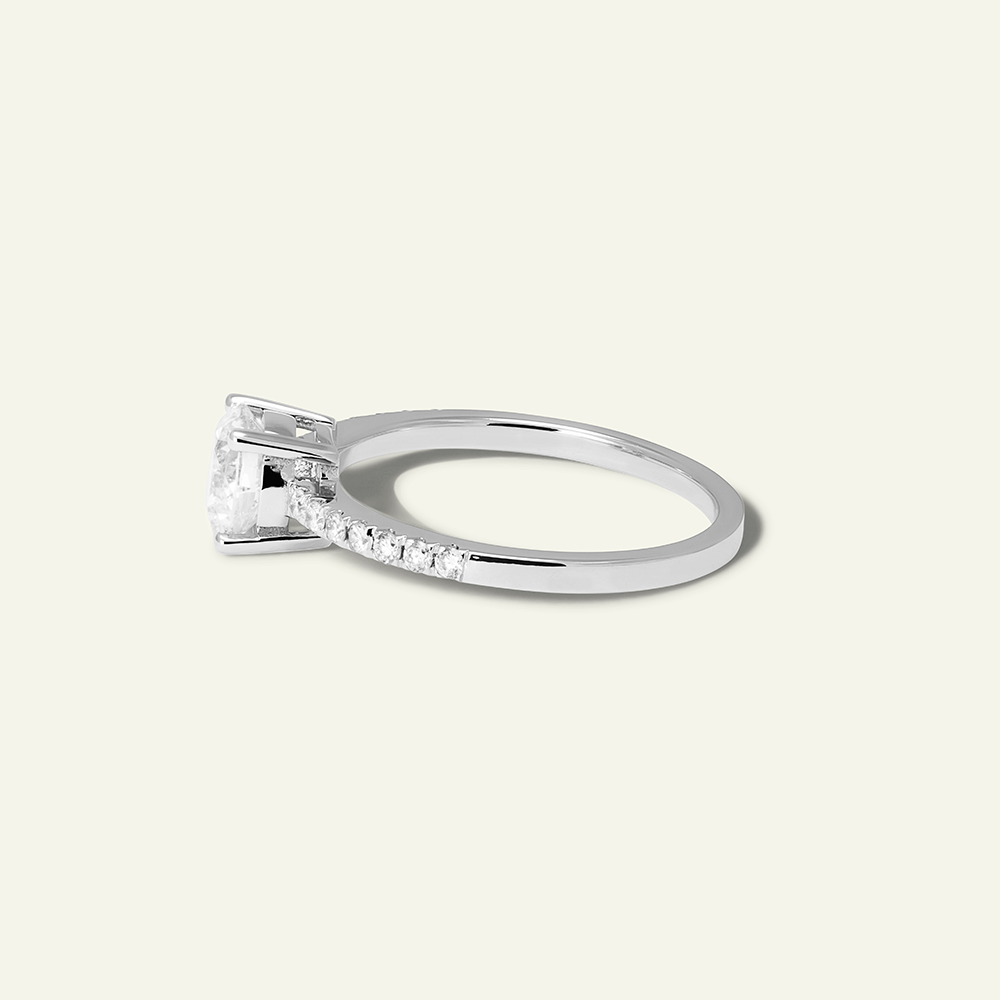 1-carat Round Solitaire Ring with Pavé